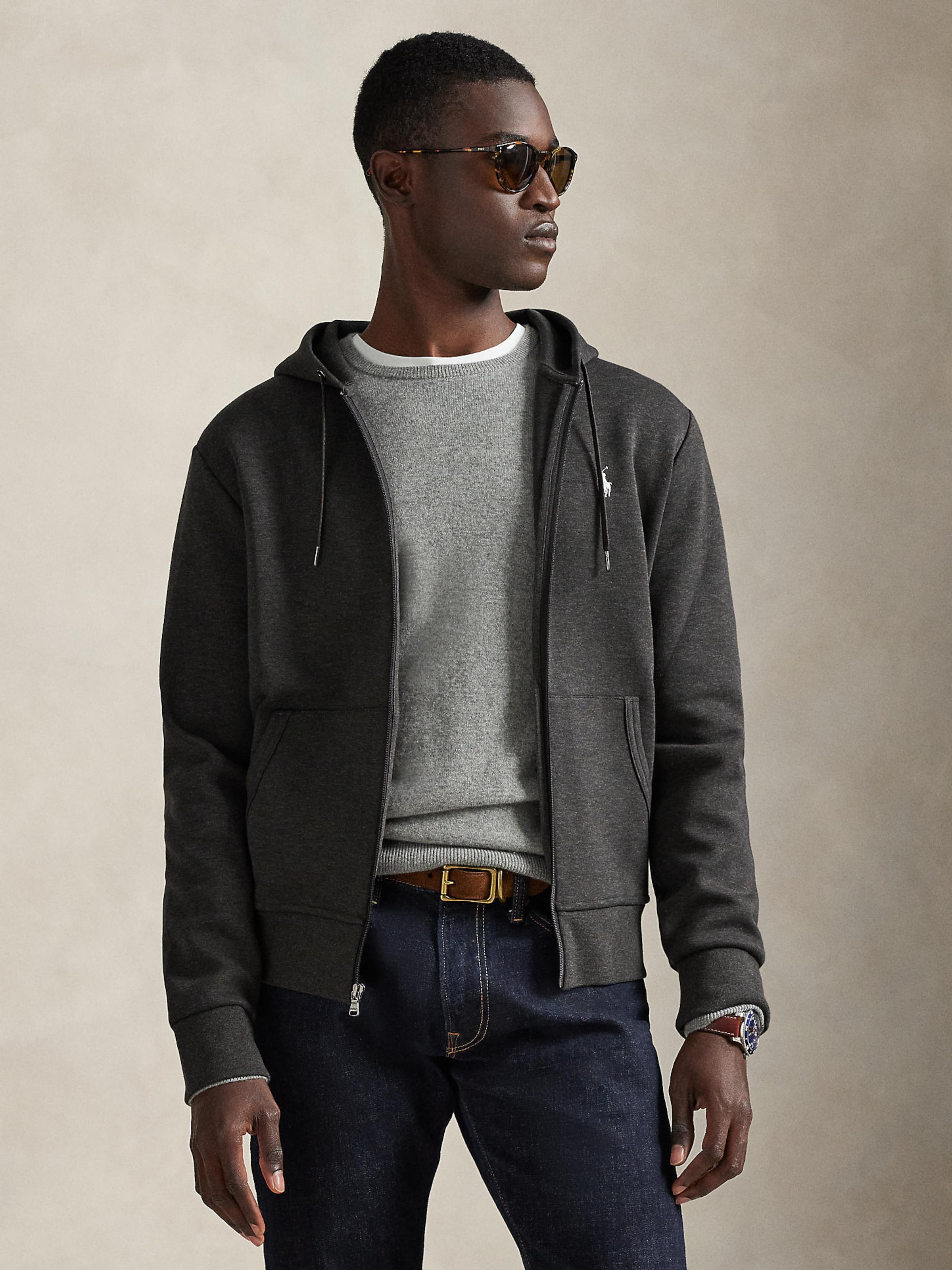 Polo Ralph Lauren Zip-Up Hoodie in Anthracite | ABOUT YOU
