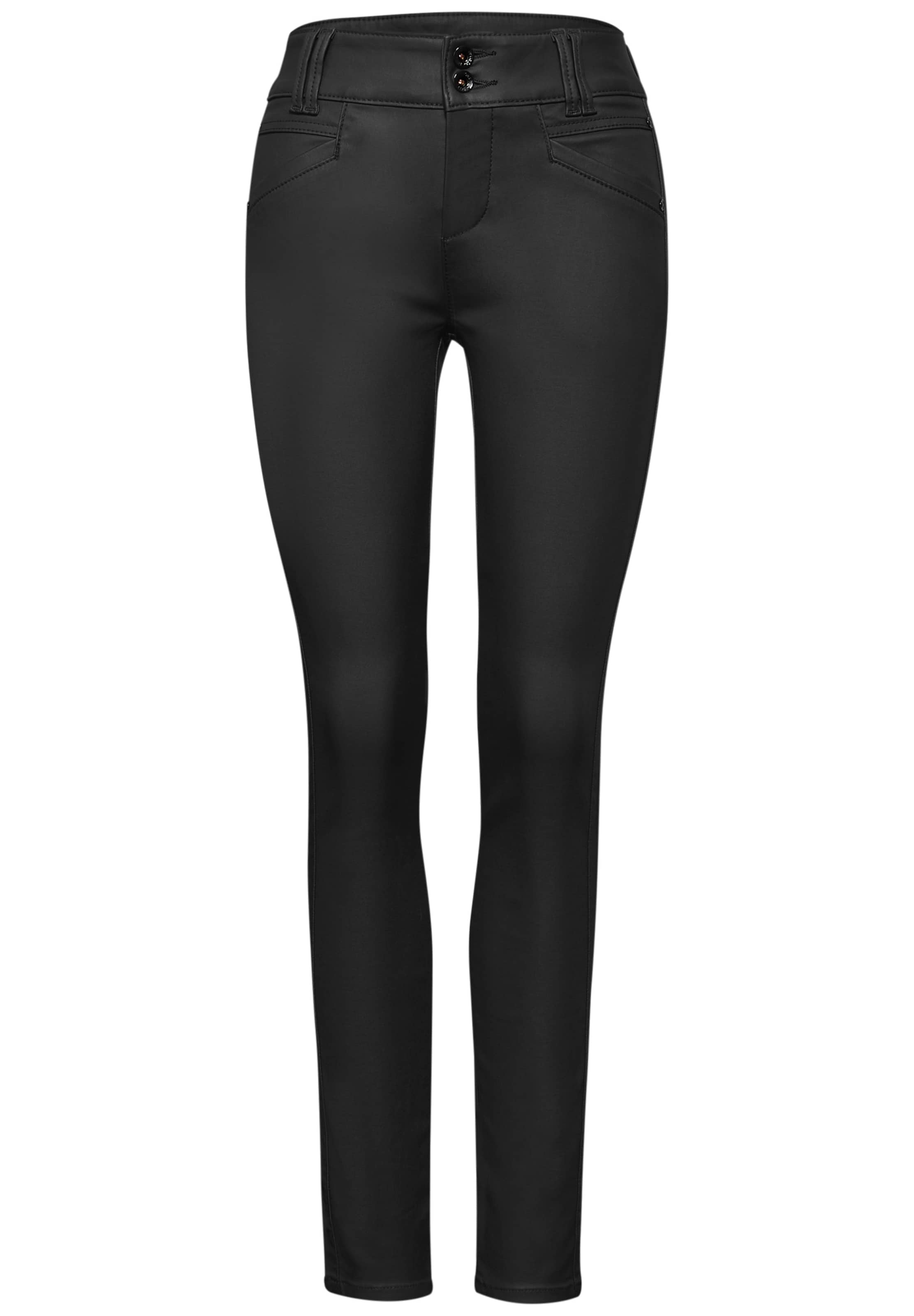 STREET ONE Slimfit Hose in Schwarz: Vorderseite