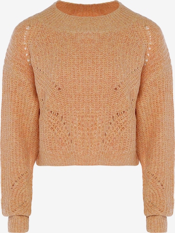 Pull-over swirly en orange : devant