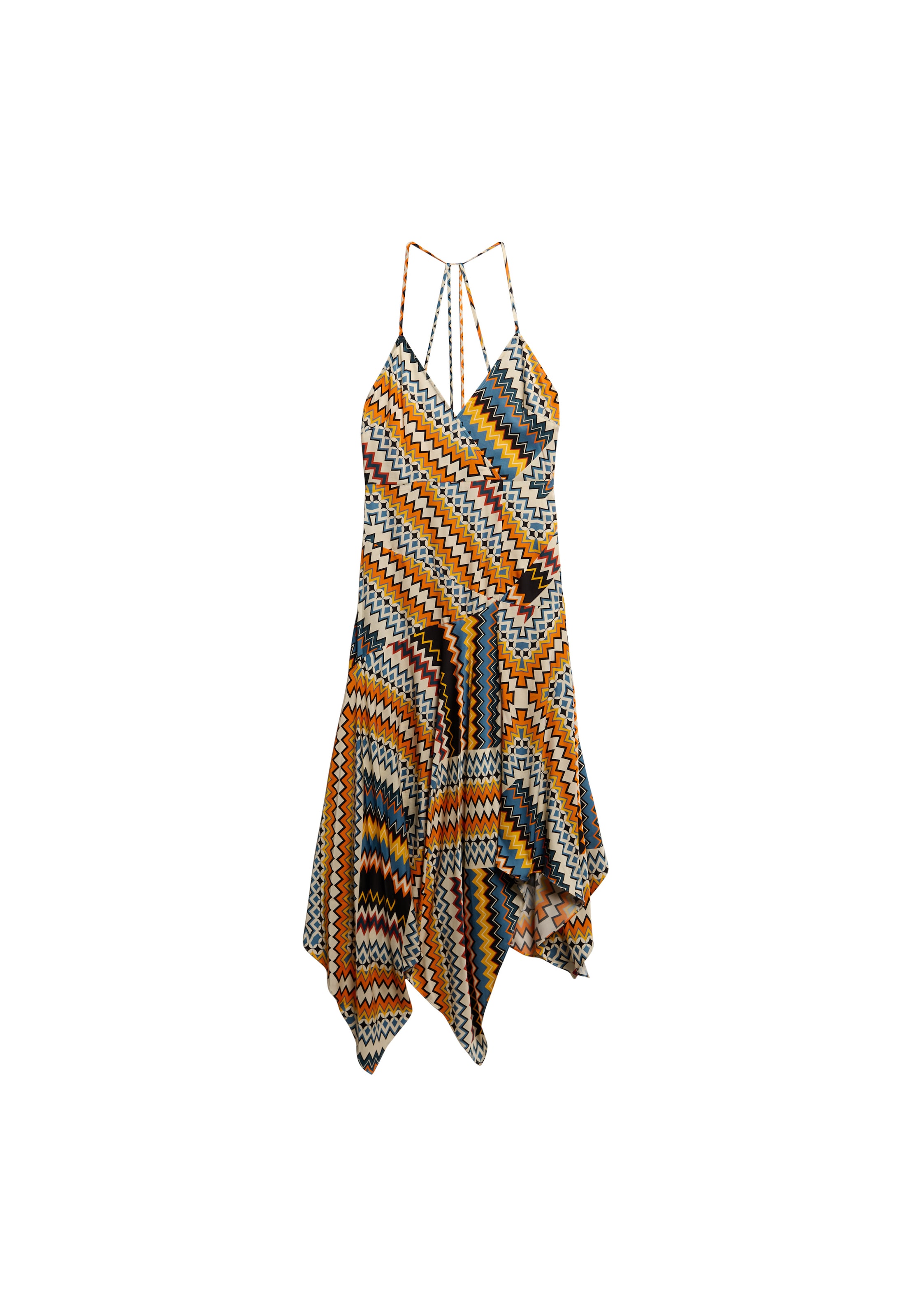 Superdry & Co Robe d’été en 38 en bleu-gris / orange / noir / blanc naturel, Vue avec produit
