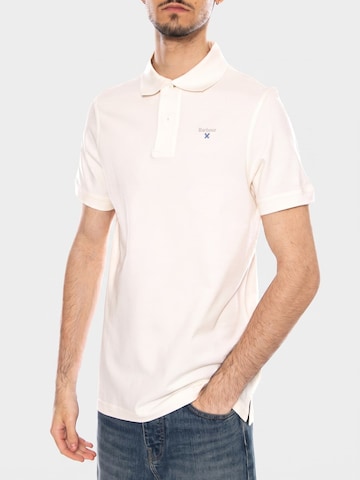 Barbour Shirt 'TARTAN PIQUE POLO WHISPER WHITE / CLASSIC' in White: front