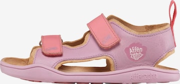 Affenzahn Sandals 'Sandale Leder Airy' in Pink: front
