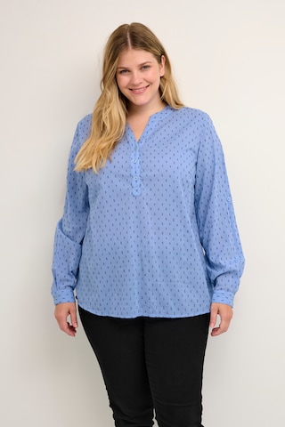 KAFFE CURVE Blouse 'Solo' in Blauw: voorkant