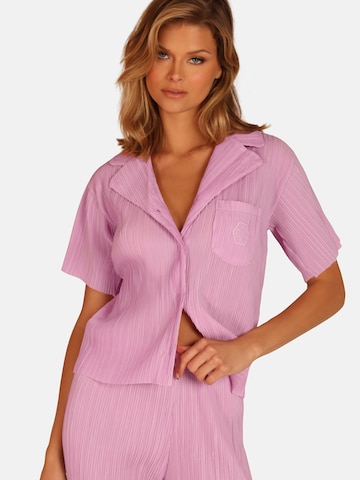 OW Collection Pajama Shirt 'FIERCE' in Pink