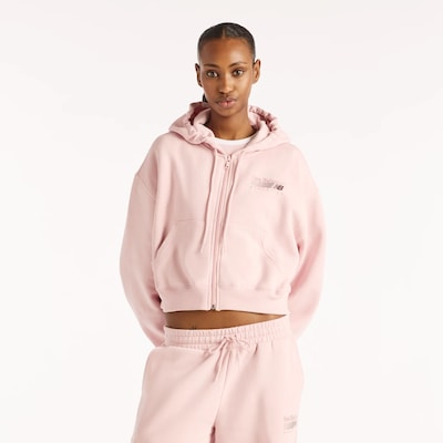 new balance Casaco em moletão 'Trackside Fleece Full Zip' em L em rosa, Vista do artigo