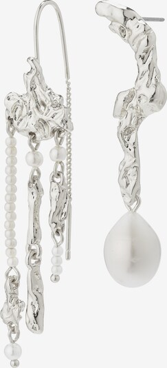 Pilgrim Ohrringe 'Moon' in silber / perlweiß, Produktansicht