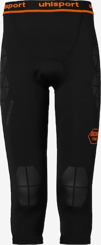 UHLSPORT Skinny Workout Pants in Black: front