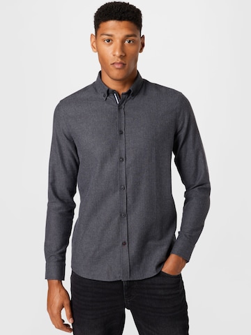 Kronstadt Regular fit Button Up Shirt 'Johan' in Black: front