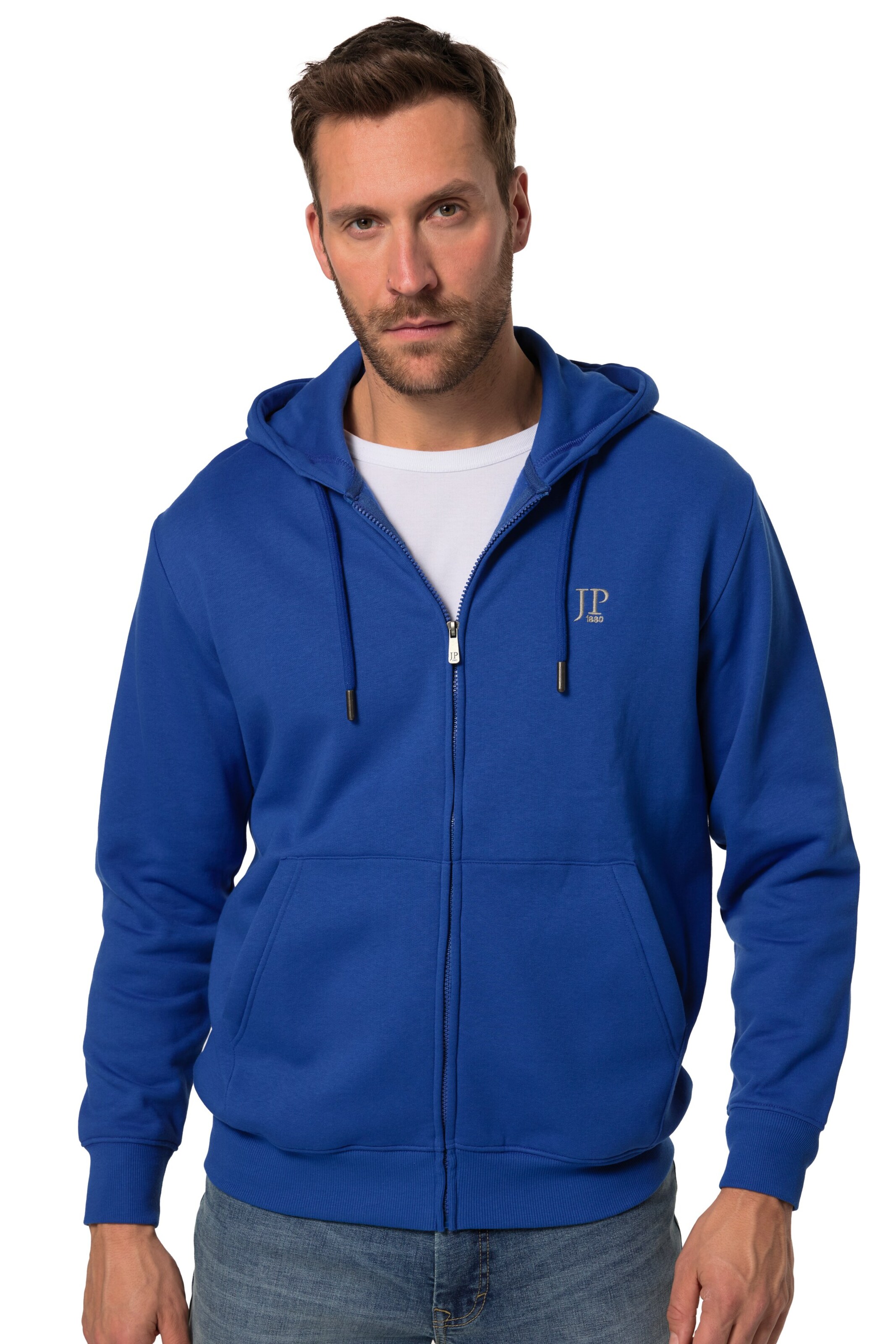 JP1880 Sweatjacke in Blau: Vorderseite