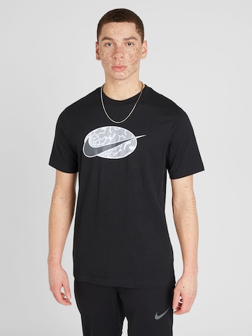 Nike Sportswear Majica 'SWOOSH' | črna barva: sprednja stran