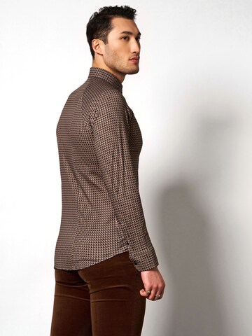 Olsen Slim fit Button Up Shirt in Brown