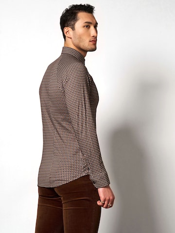 Olsen Slim fit Button Up Shirt in Brown