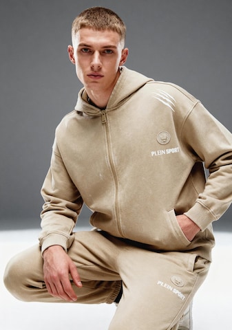 Plein Sport - Sudadera con cremallera en beige