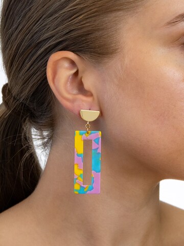 Fräulein Wunder Earrings 'Acetat Akane' in Blue: front