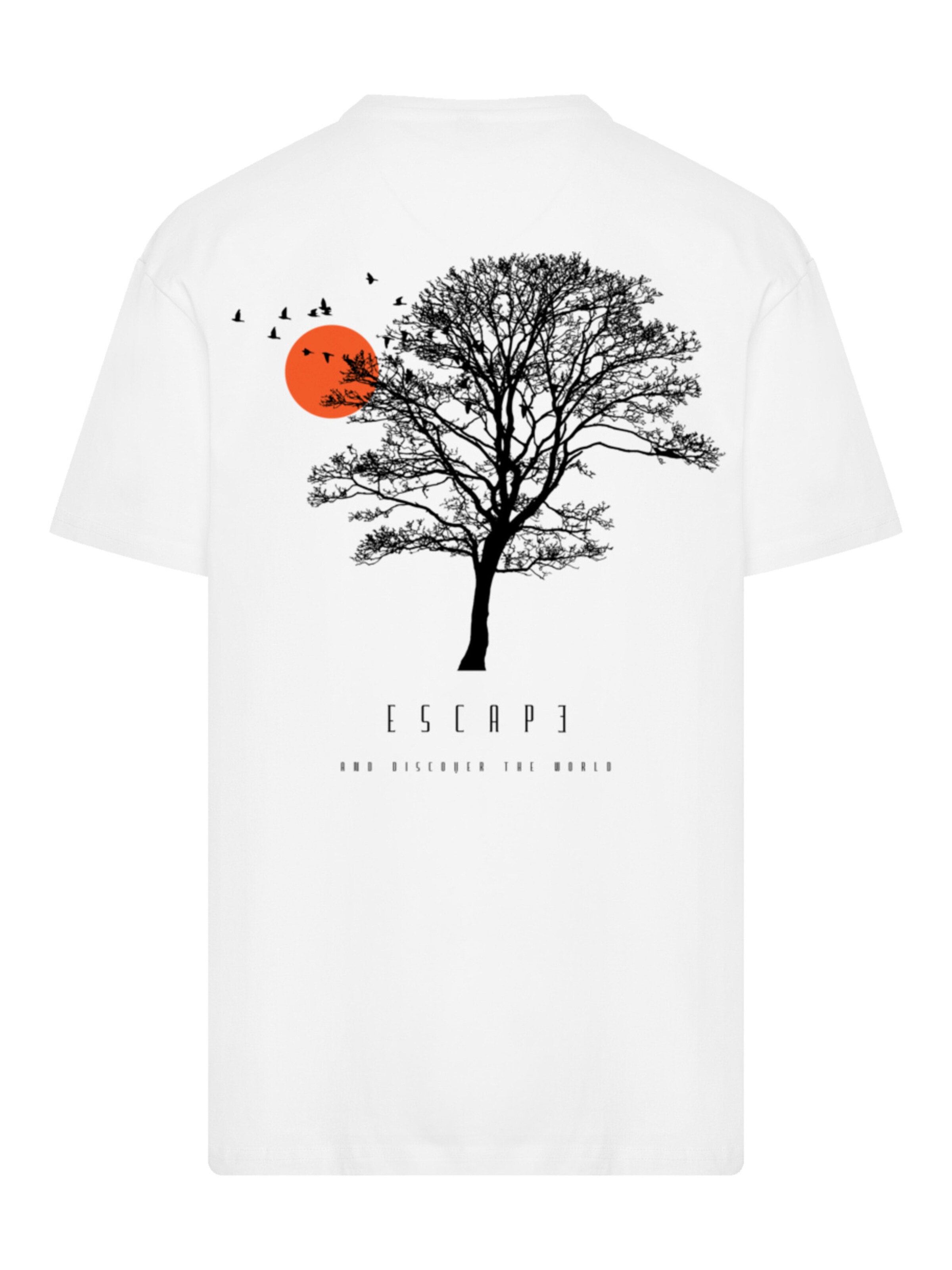 F4NT4STIC Shirt 'Escape Discover the World Tree Birds' in White: front