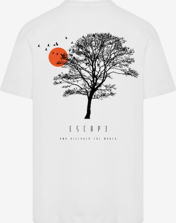 T-Shirt 'Escape Discover the World Tree Birds' F4NT4STIC en blanc : devant