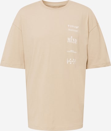 JACK & JONES T-shirt 'MIND' i beige: framsida