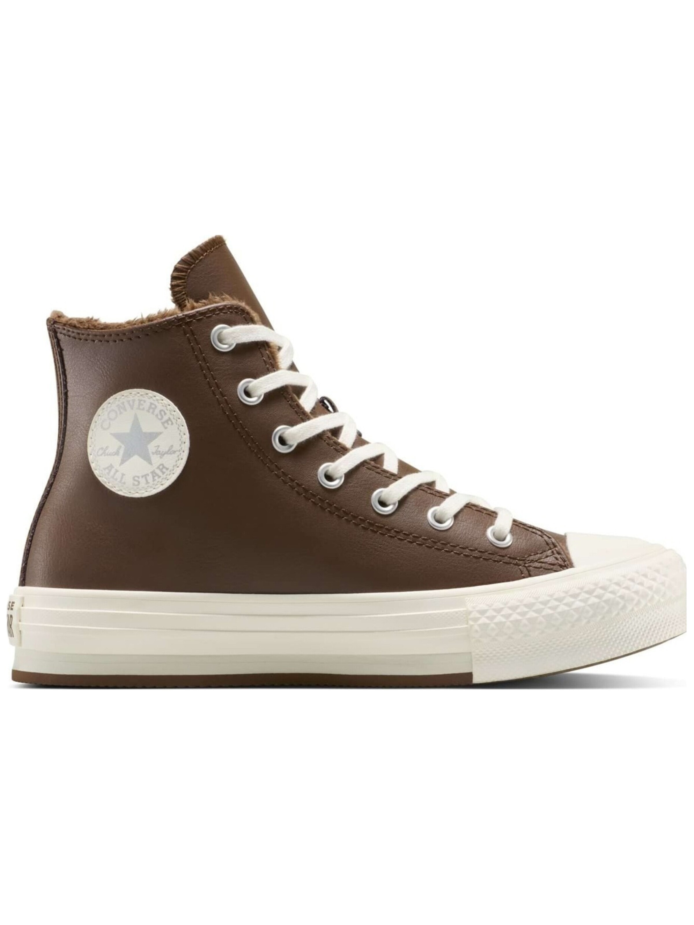 Baskets hautes 'Converse Chuck Taylor All Star Lift Leather Platform' CONVERSE en marron : devant