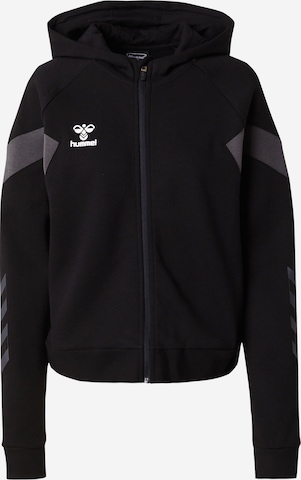 Hummel Sports sweat jacket 'TRAVEL' in Black: front