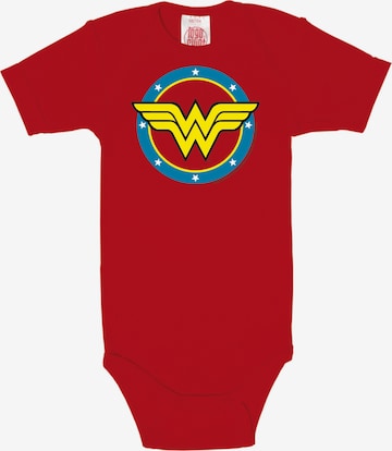LOGOSHIRT Rompertje/body 'DC Wonder Woman-Logo' in Rood: voorkant