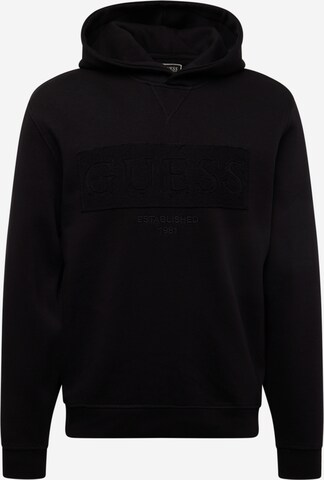 GUESSSweater majica 'BEAU' - crna boja: prednji dio