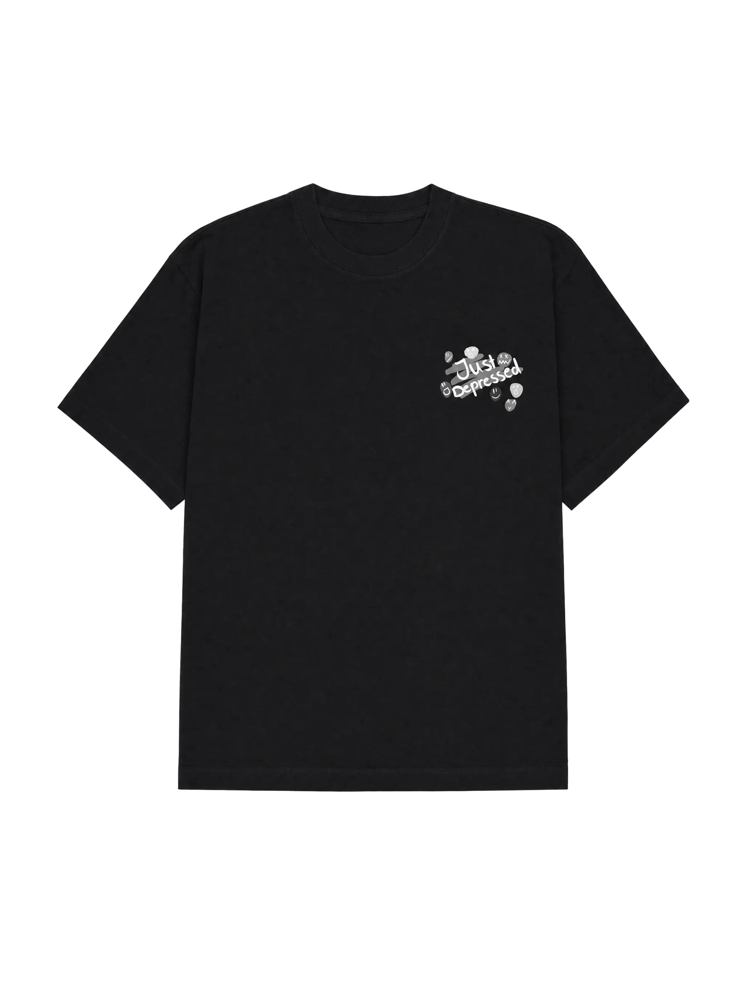 JustDepressed Clothing Shirt 'Borderline - heavy T-Shirt 240GSM' in Black: front