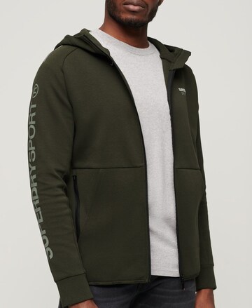 Superdry Athletic Zip-Up Hoodie 'Tech' in Green