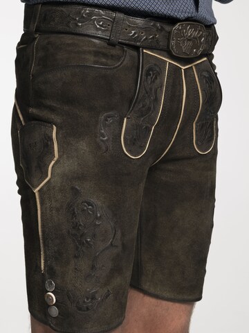 Coupe slim Pantalon folklorique 'Diablo' SPIETH & WENSKY en marron