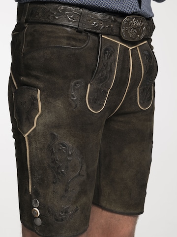 Coupe slim Pantalon folklorique 'Diablo' SPIETH & WENSKY en marron