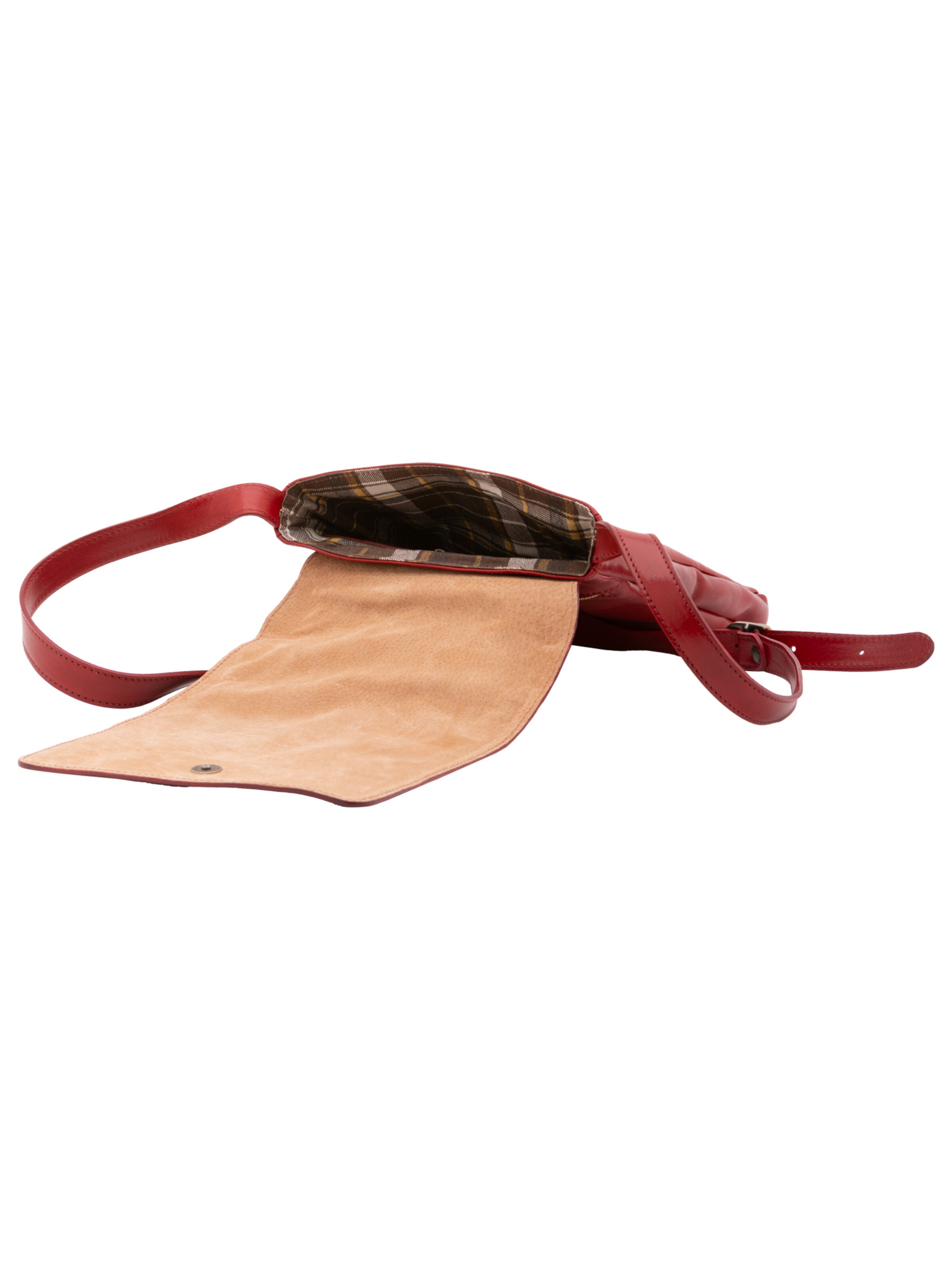 Borsa a tracolla 'Borsa a tracolla uomo vera pelle vacchetta con chiusura calamita - Made in Italy' di I Fratelli in rosso