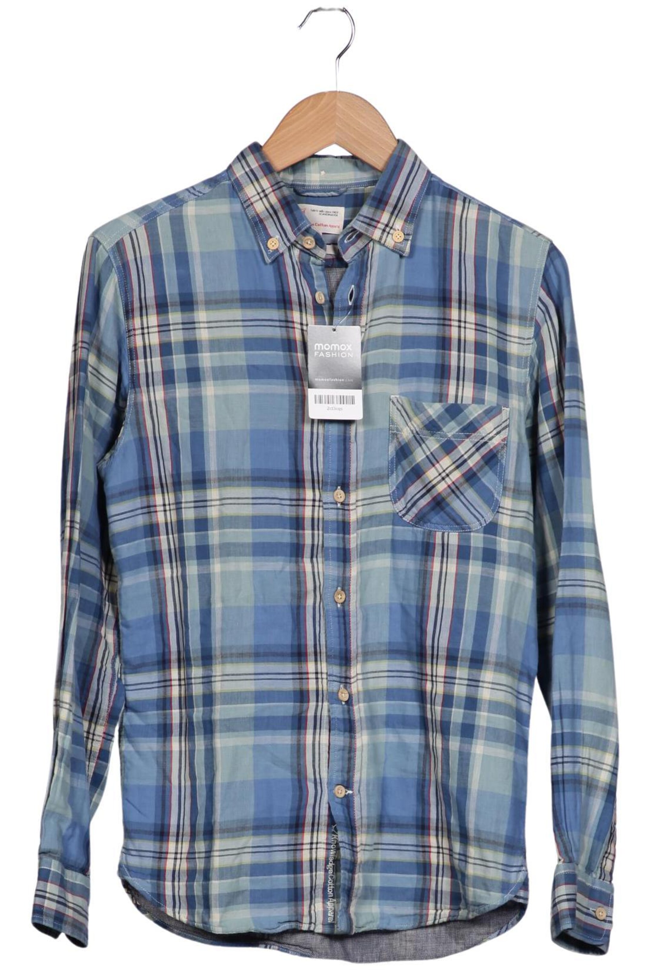 KnowledgeCotton Apparel Button Up Shirt in S in Blue: front