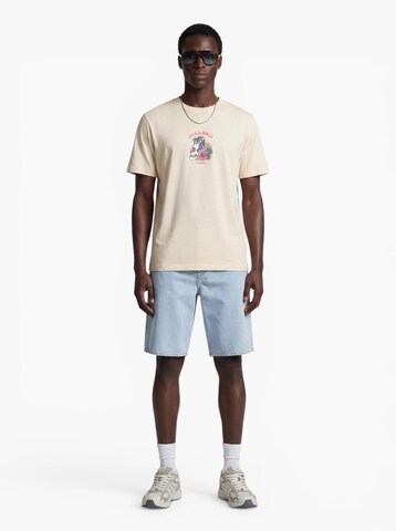 JACK & JONES Tričko 'JORCASSIS SKULL' - Béžová