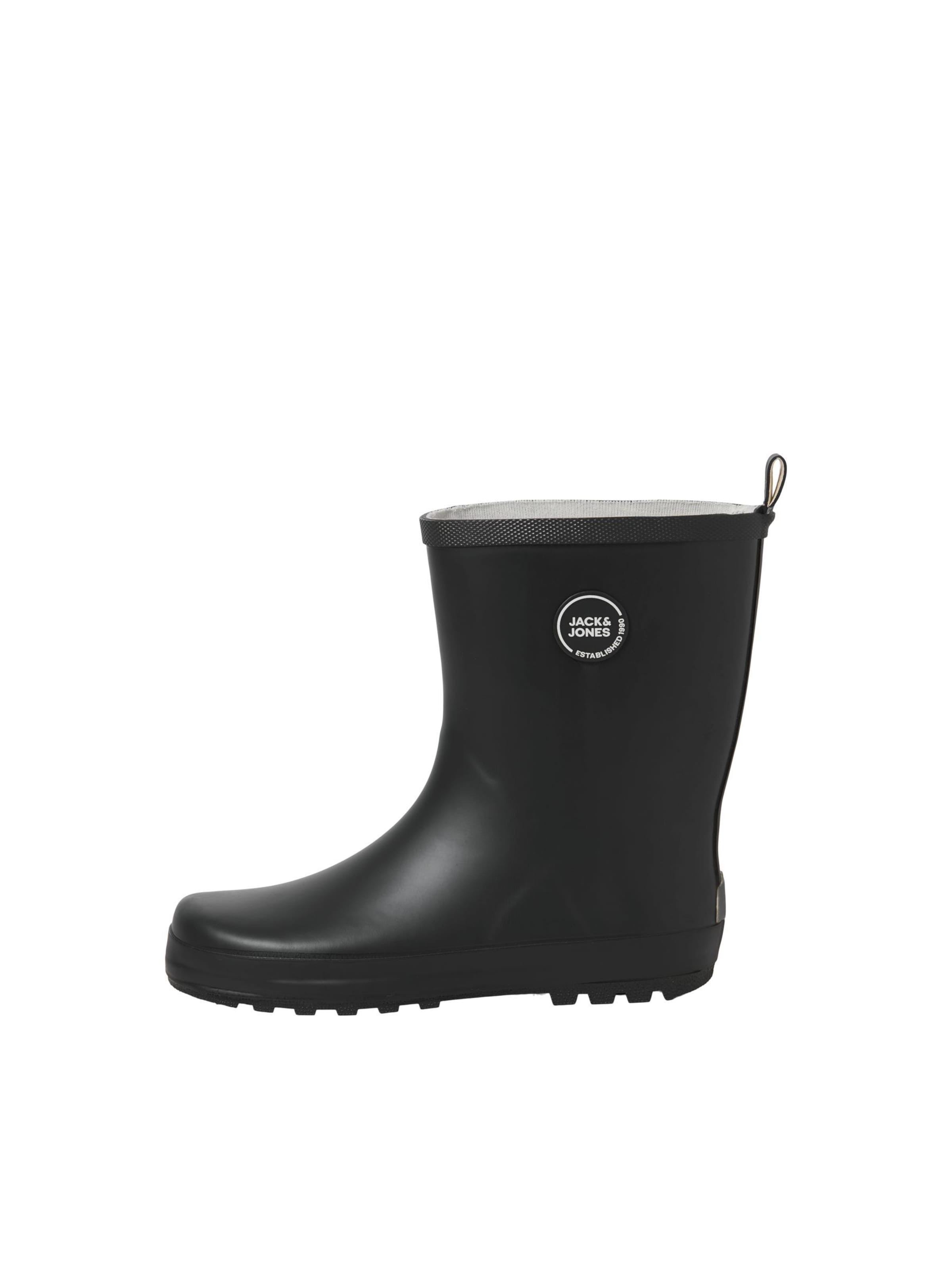 Jack &amp; Jones Junior Gummistøvler i sort: forside