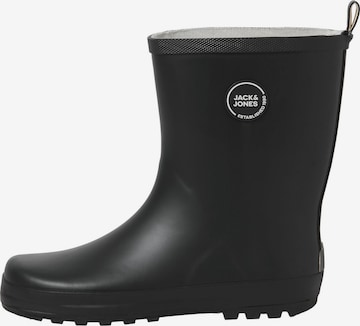 Jack & Jones Junior Rubber Boots in Black: front