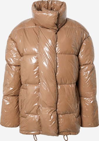 River Island Winter Jacket in Brown: front