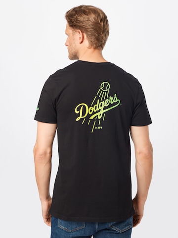 NEW ERA T-Shirt 'Los Angeles Dodgers Neon' in Schwarz: Vorderseite