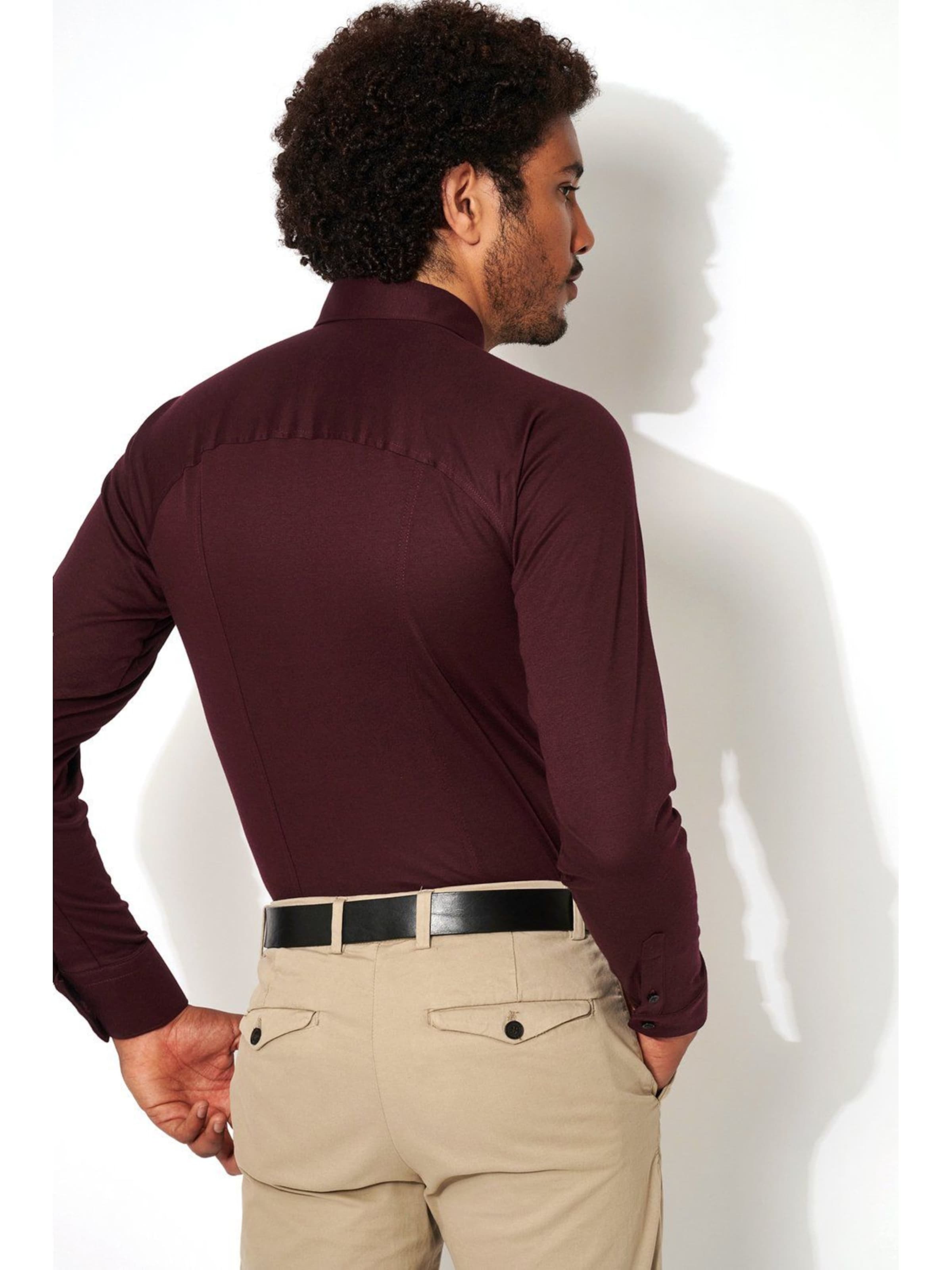 DESOTO Slim fit Button Up Shirt 'Kent' in Red