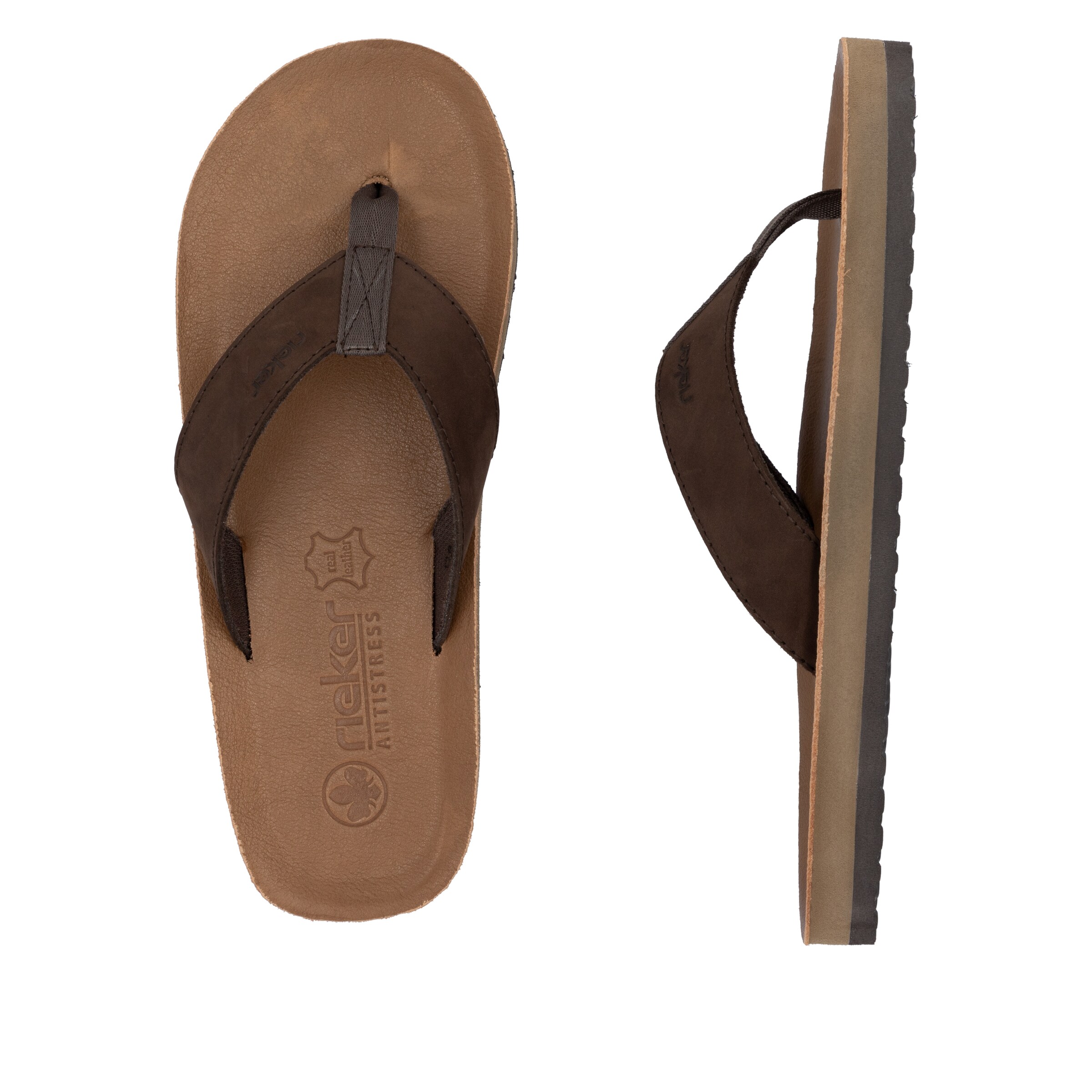 Rieker Teenslippers in Bruin