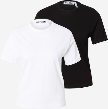 WEEKDAY Koszulka 'Rey' w kolorze czarny: przód