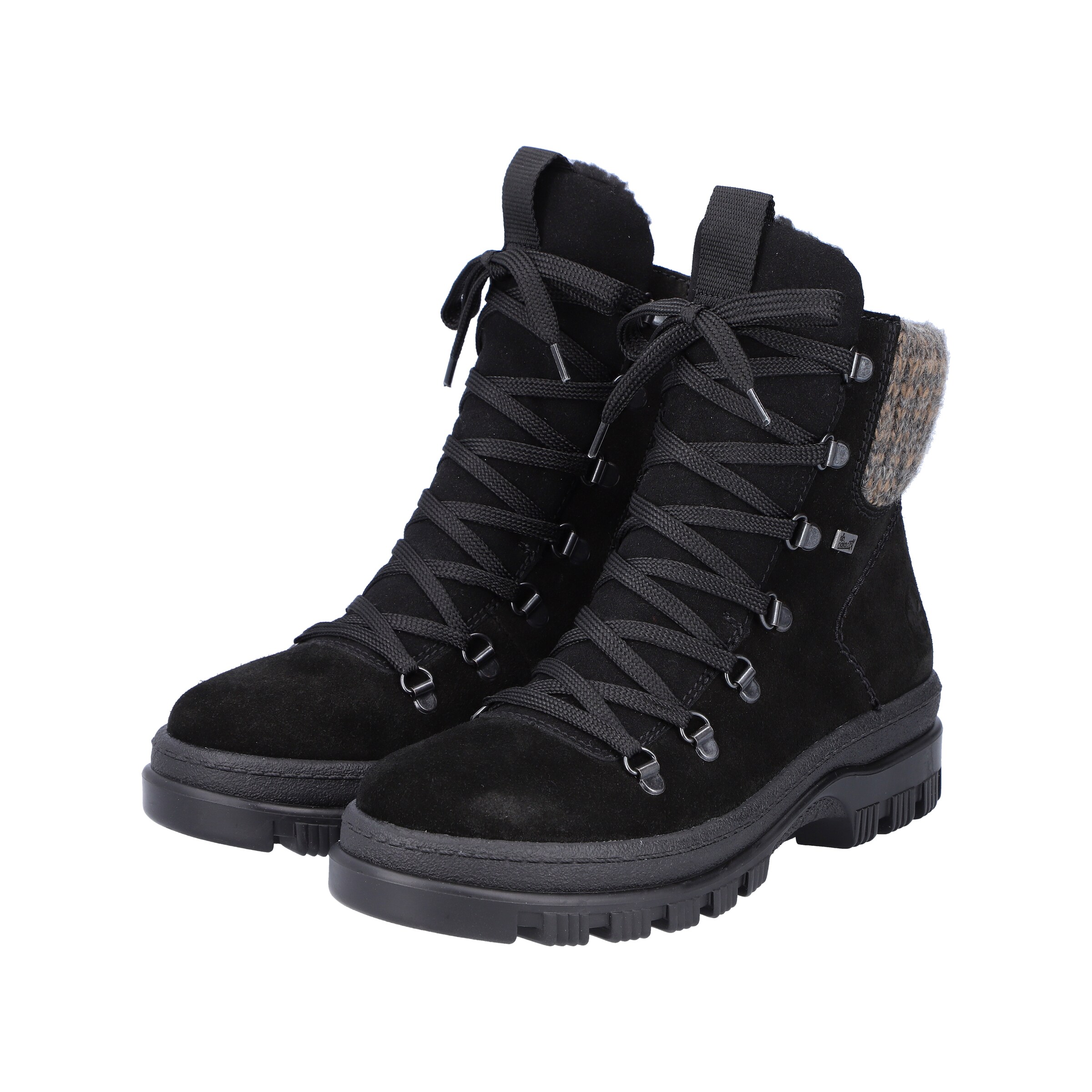 Rieker Lace-Up Ankle Boots in Black