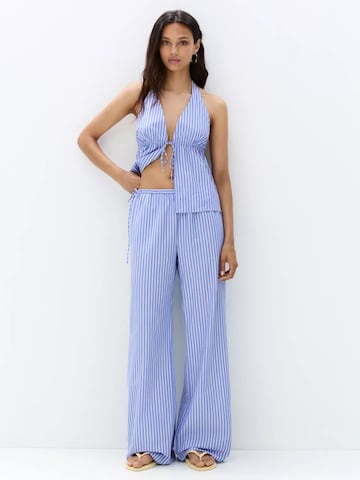 Wide Leg Pantalon Pull&Bear en bleu : devant