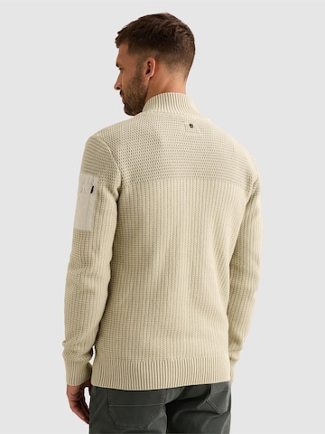 PME Legend Gebreid vest 'Cardigan with zipper closure and flight pocket' in Beige