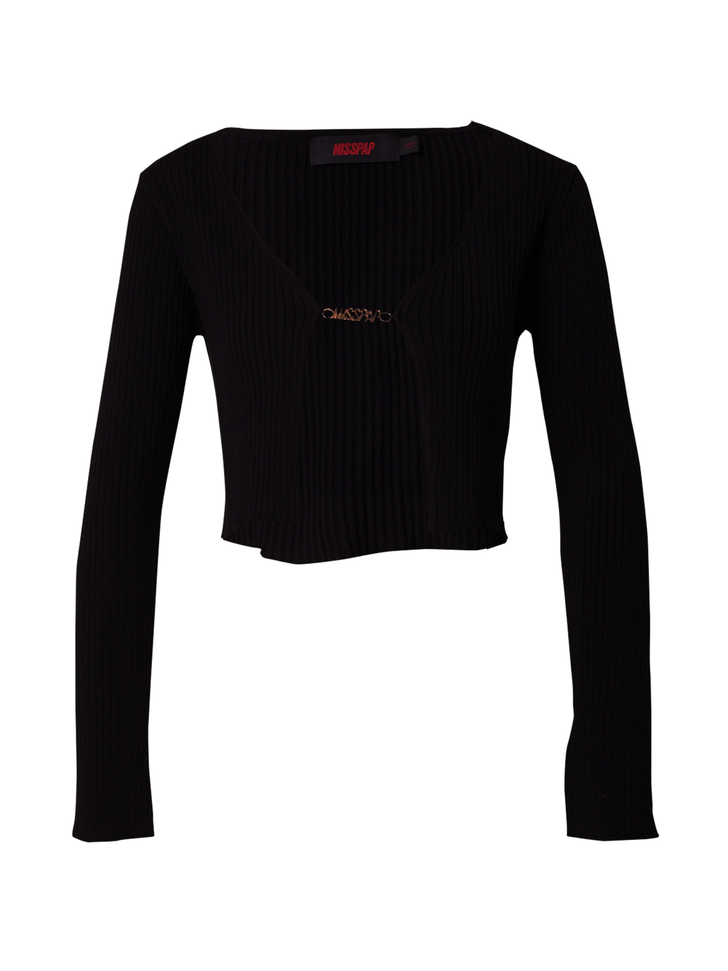 Misspap Strickjacke in Schwarz: Vorderseite