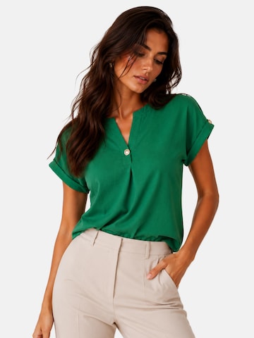 REGINA FASHION Bluza 'Blouse with button' | zelena barva
