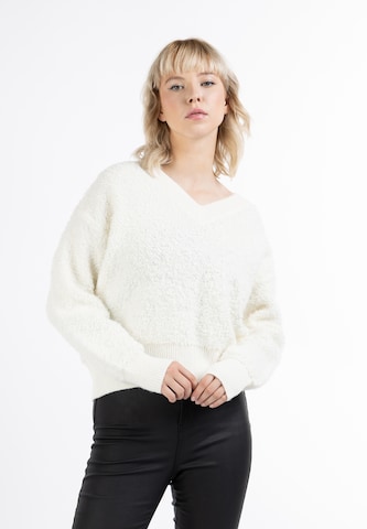 Pull-over myMo ROCKS en blanc : devant