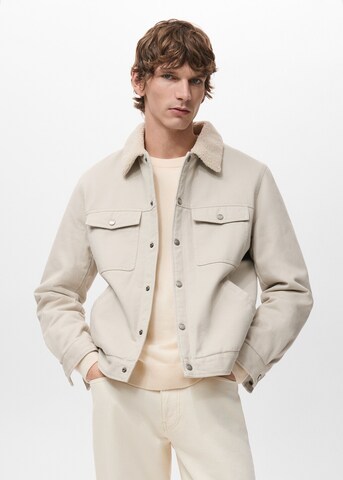 MANGO MAN Between-Season Jacket 'Wasp' in Beige: front