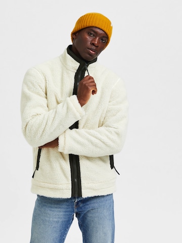 SELECTED HOMME Fleecejacke 'SLHZCHINOOK' in Beige: Vorderseite