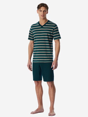 SCHIESSER Short Pajamas 'Casual Nightwear' in Green