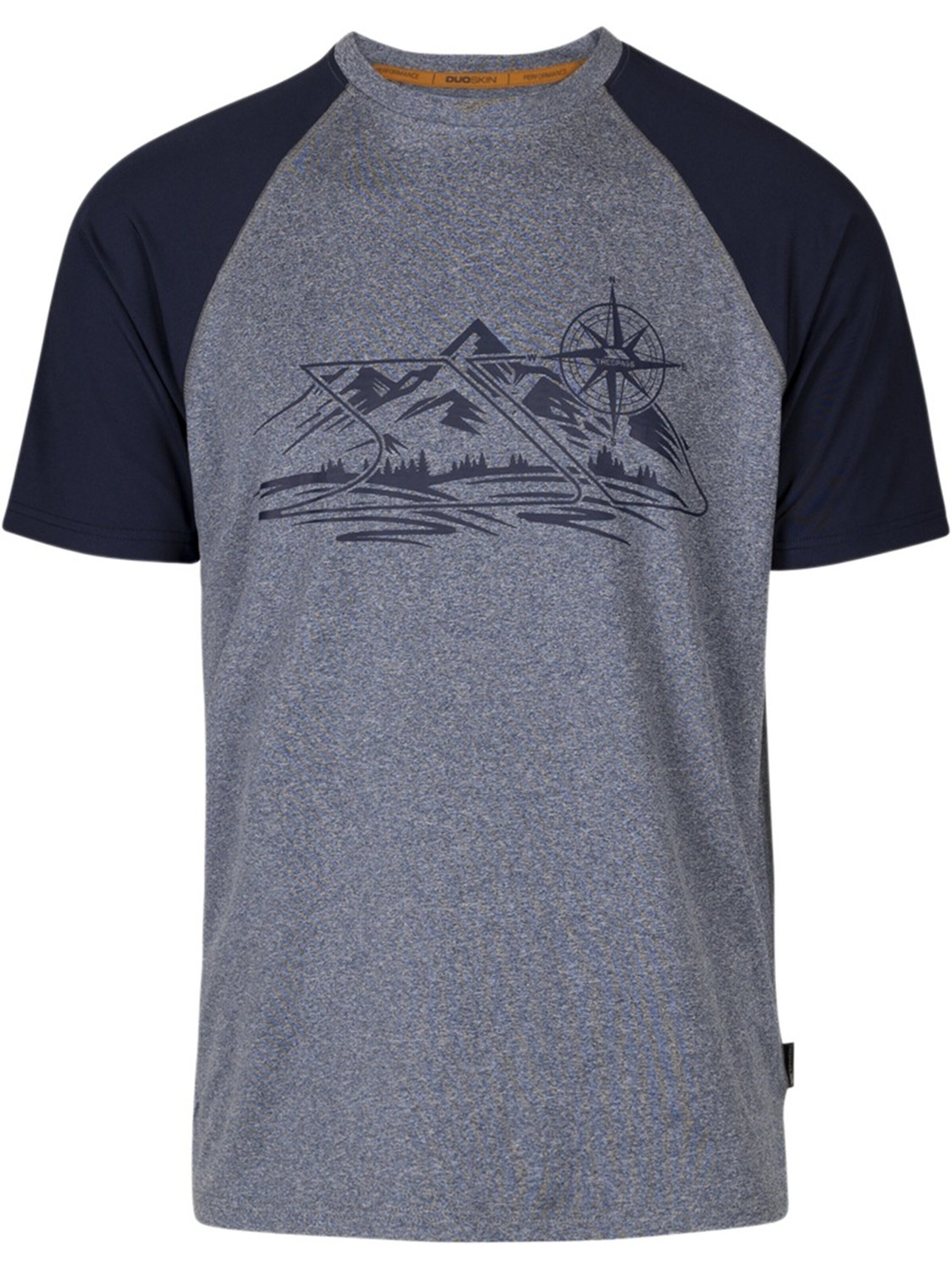 TRESPASS Shirt 'Fullmer Adventure Tshirt' in Grey: front