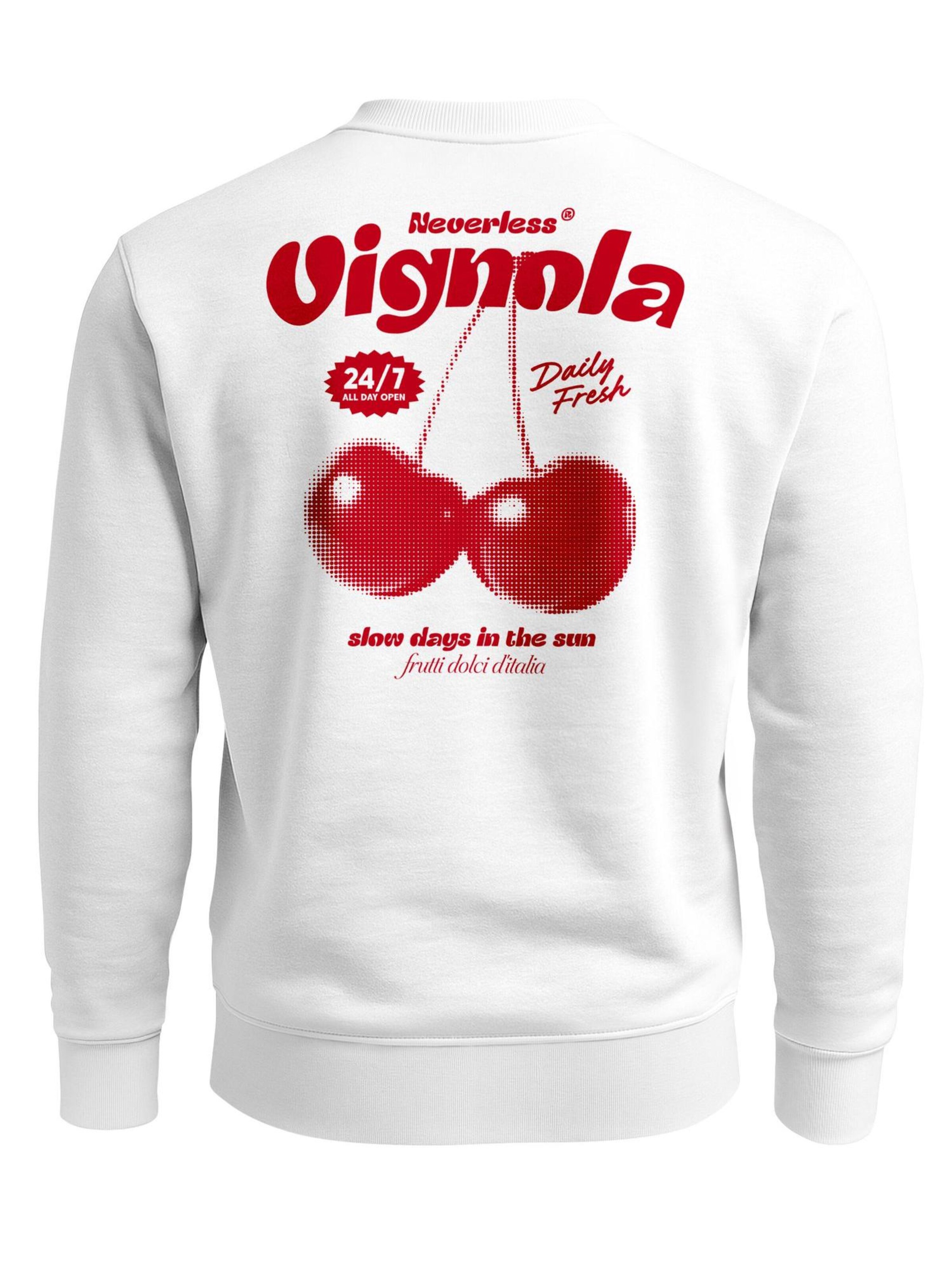 Neverless Sweatshirt 'Cherry Vignola'‌‌‌‌‌‌‌ in Weiß